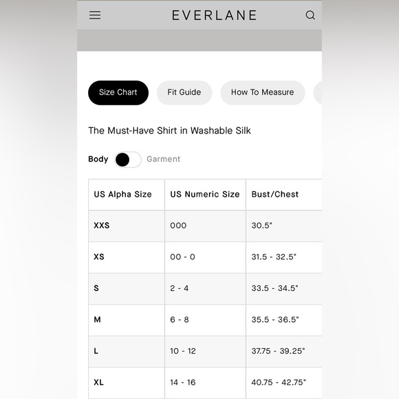 NWT Everlane Button Down 100% Silk Blouse”The Must Have Washable Silk”Size-12 - Picture 8 of 13